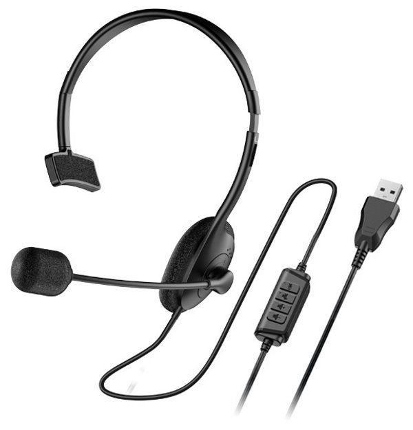 Genius HS-100U USB Headset Black - Image 1