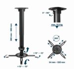 Gembird CM-B-01 Adjustable ceiling mount for projector/beamer Black - Image 6