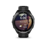 Garmin Forerunner 965 Carbon Grey DLC Titanium Bezel with Black Case and Black/Powder Grey Silicone Band - Image 2