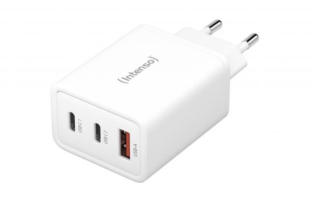 intenso-w65acc-2xusb-c-usb-a-power-adapter-white_1.jpg Intenso W65ACC GaN Power Adapter White - Image 1