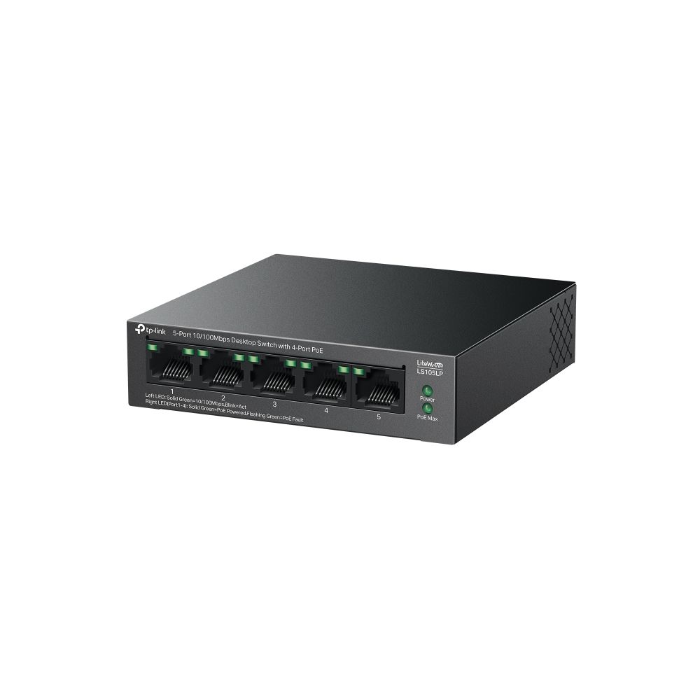 TP-Link LS105LP 5-Port 10/100Mbps Desktop Switch with 4-Port PoE - Image 3