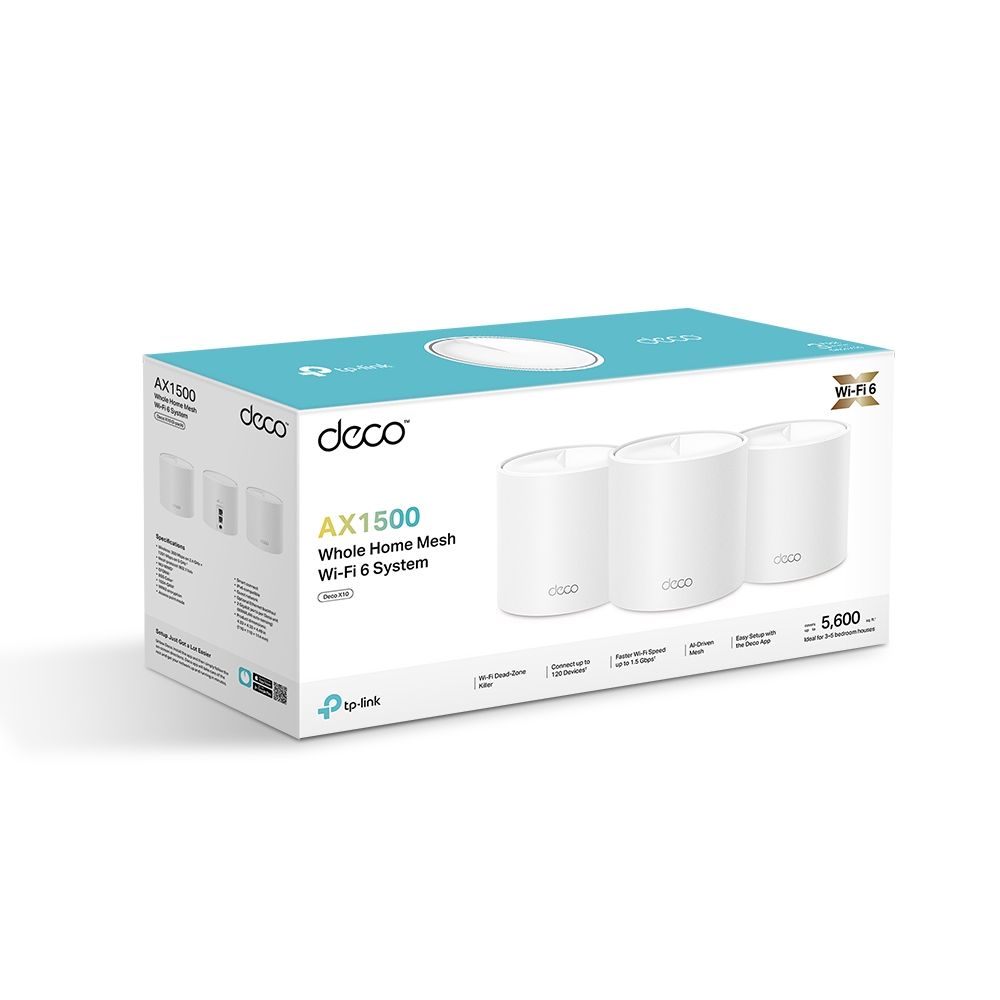 TP-Link Deco X10 AX1500 Whole Home Mesh Wi-Fi 6 System (3-pack) - Image 4