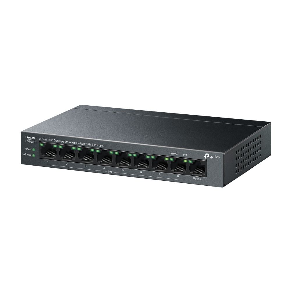 TP-Link LS109P 9-Port 10/100Mbps Desktop Switch with 8-Port PoE+ - Image 3