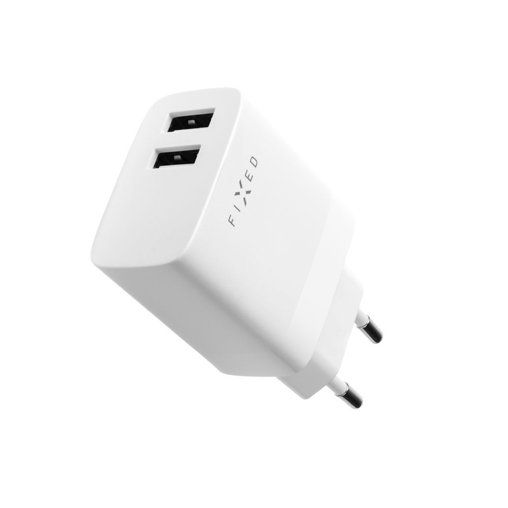 FIXED hálózati töltő, 2*USB-A kimenet, 17W + USB/USB-C kábel, fehér - Image 5
