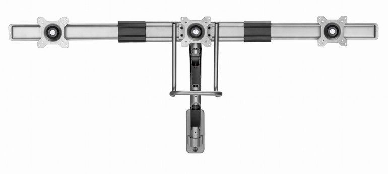 Gembird MA-WA3-01 Wall mounted adjustable monitor arm for 3 monitors 17"-27" Black - Image 3