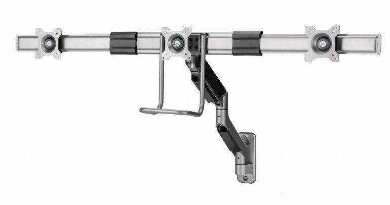 Gembird MA-WA3-01 Wall mounted adjustable monitor arm for 3 monitors 17"-27" Black - Image 4