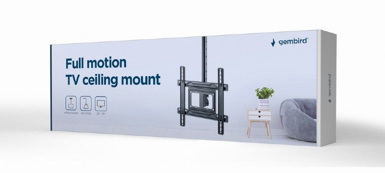 Gembird CM-70ST-01 Full-motion TV ceiling mount 32”-70” Black - Image 8