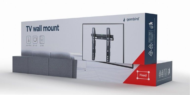 Gembird WM-42F-02 TV Wall Mount 23"-42" Black - Image 5