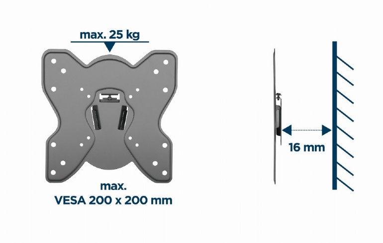 Gembird WM-42F-03 TV Wall Mount 23"-42" Black - Image 6