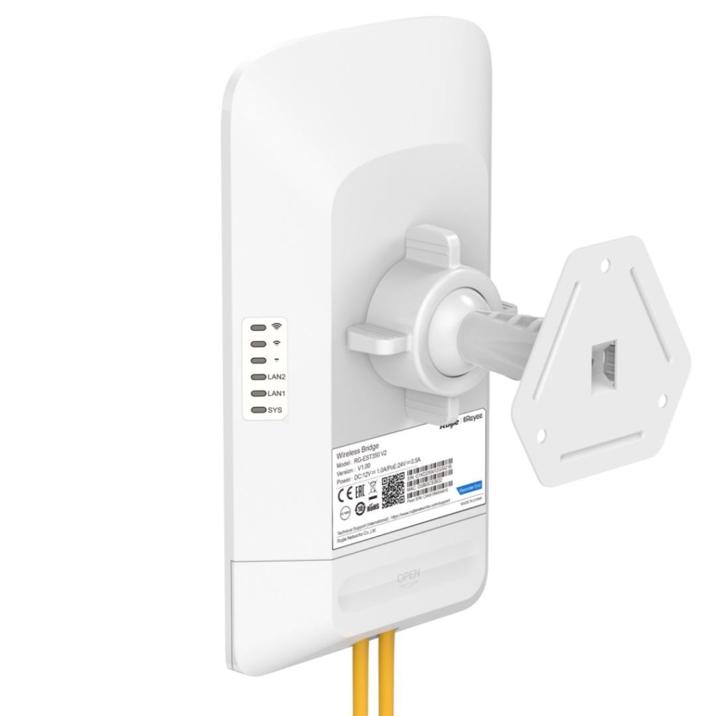 reyee-rg-est350-v2-5ghz-dual-stream-802.11ac-5km-wireless-bridge_4.jpg Reyee RG-EST350 V2 5GHz Dual-stream 802.11ac 5KM Wireless Bridge - Image 4