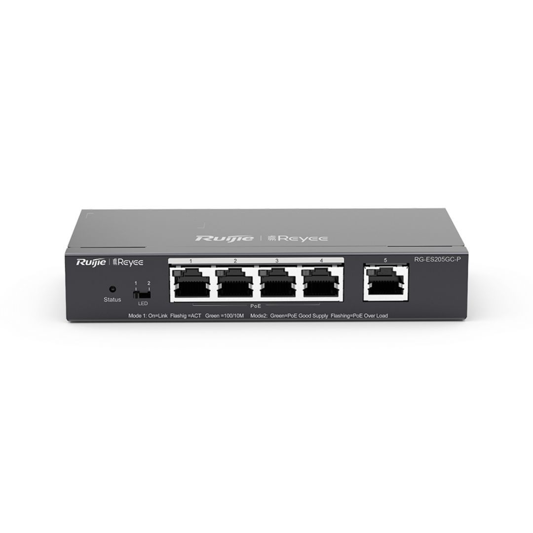 reyee-rg-es205gc-p-5-port-gigabit-smart-cloud-mananged-poe-switch_1.jpg Reyee RG-ES205GC-P 5-Port Gigabit Smart Cloud Mananged PoE Switch - Image 1