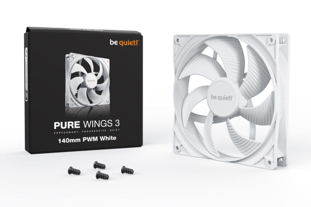 Be Quiet! Cooler 14cm - PURE WINGS 3 White 140mm PWM (1200rpm, 21,9dB, fehér) - Image 4