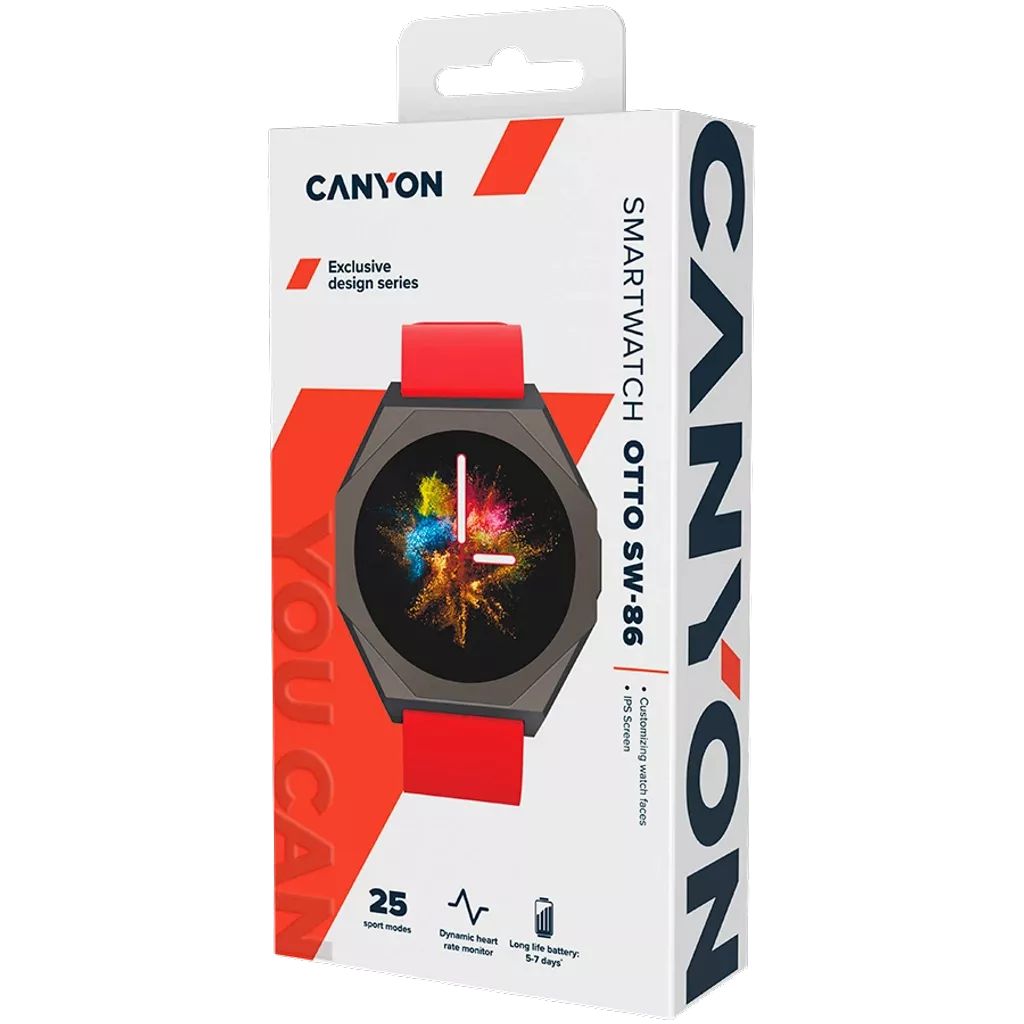 Canyon Otto SW-86 Smart Watch Red - Image 7