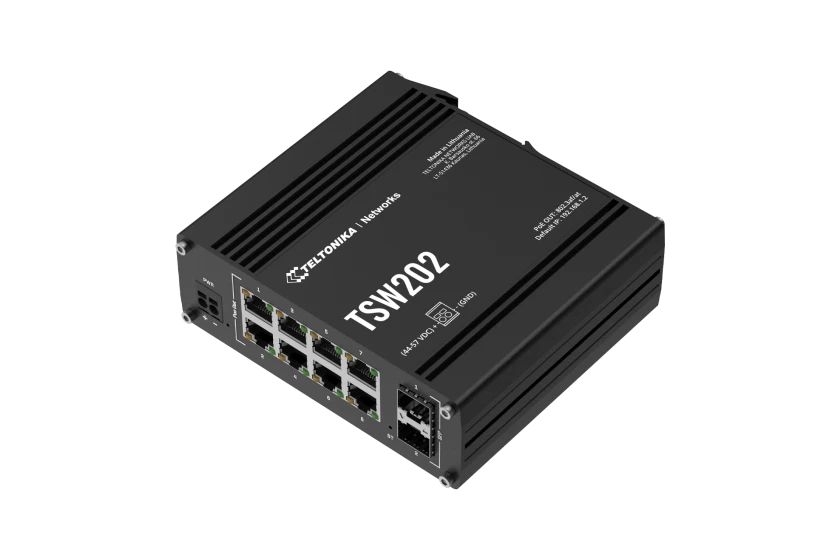 Teltonika 10 portos ipari PoE switch, 8xRJ45, 2xSFP foglalat - Image 3