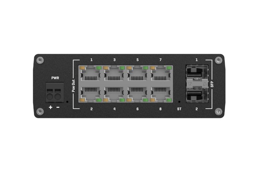 Teltonika 10 portos ipari PoE switch, 8xRJ45, 2xSFP foglalat - Image 6
