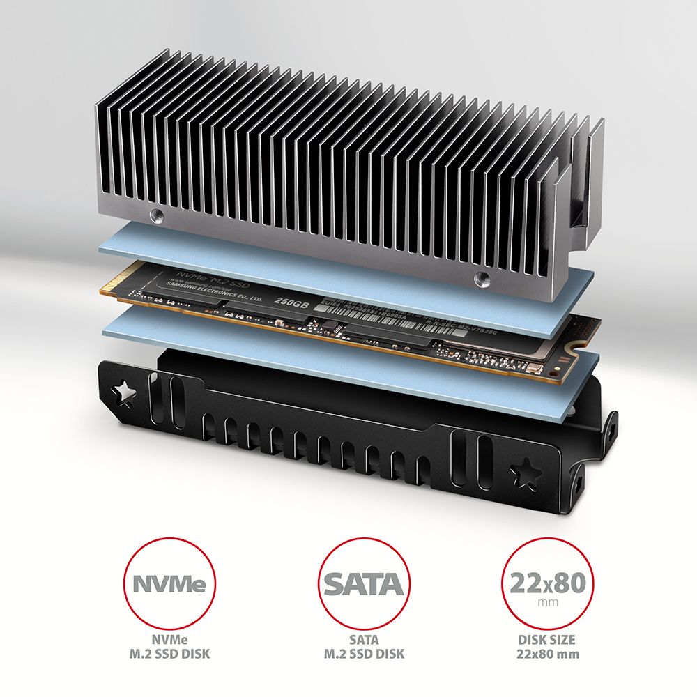 AXAGON CLR-M2XT Heatsing for M.2 SSD - Image 2