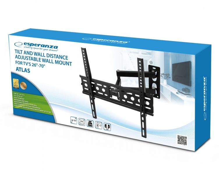 Esperanza ERW016 Atlas TV Wall mount 26"-70" Black - Image 5