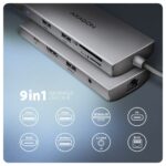 AXAGON HMC-8HLSA USB-C 5Gbps 9in1 hub Grey - Image 2