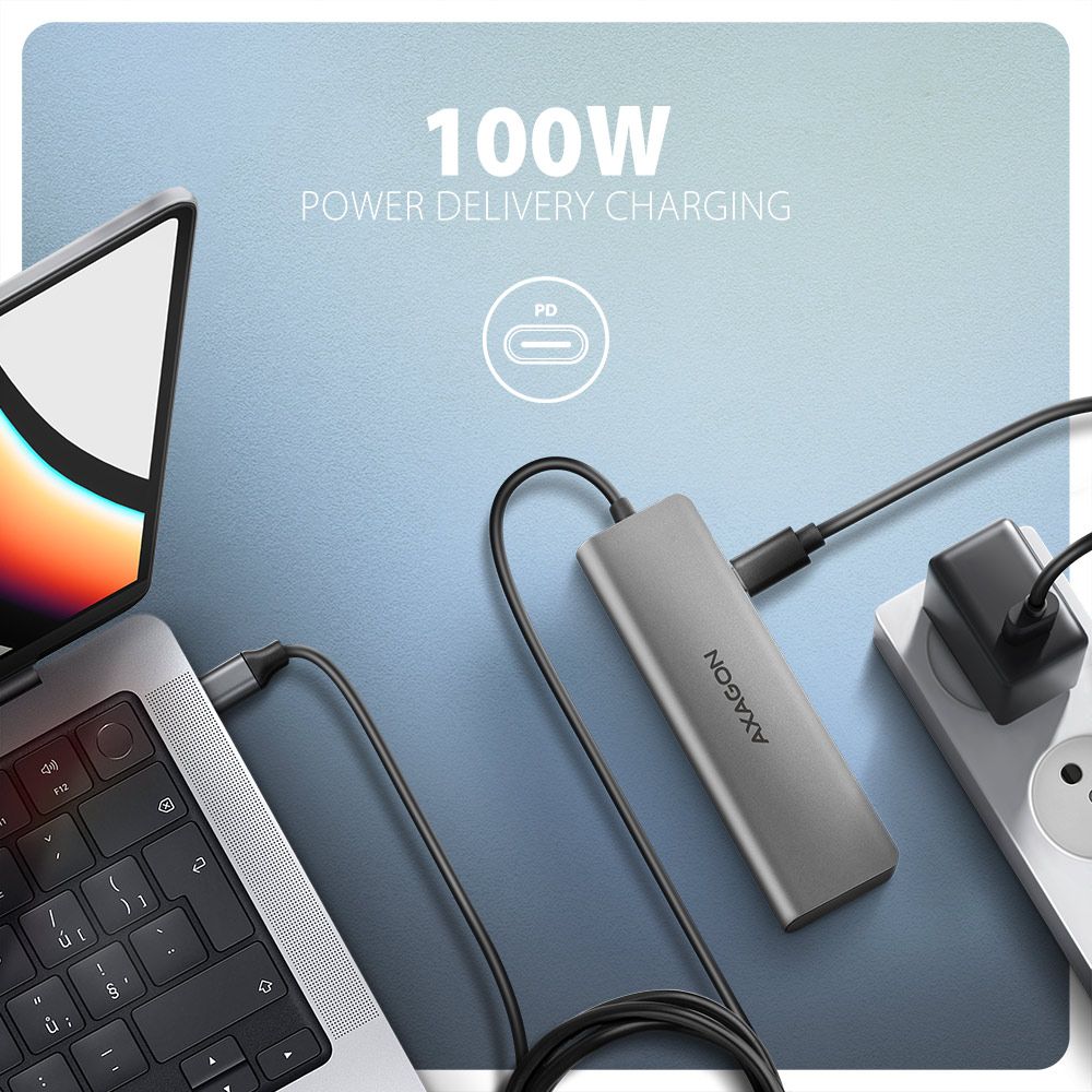 AXAGON HMC-5H USB-C 5Gbps 5in1 hub Silver - Image 4