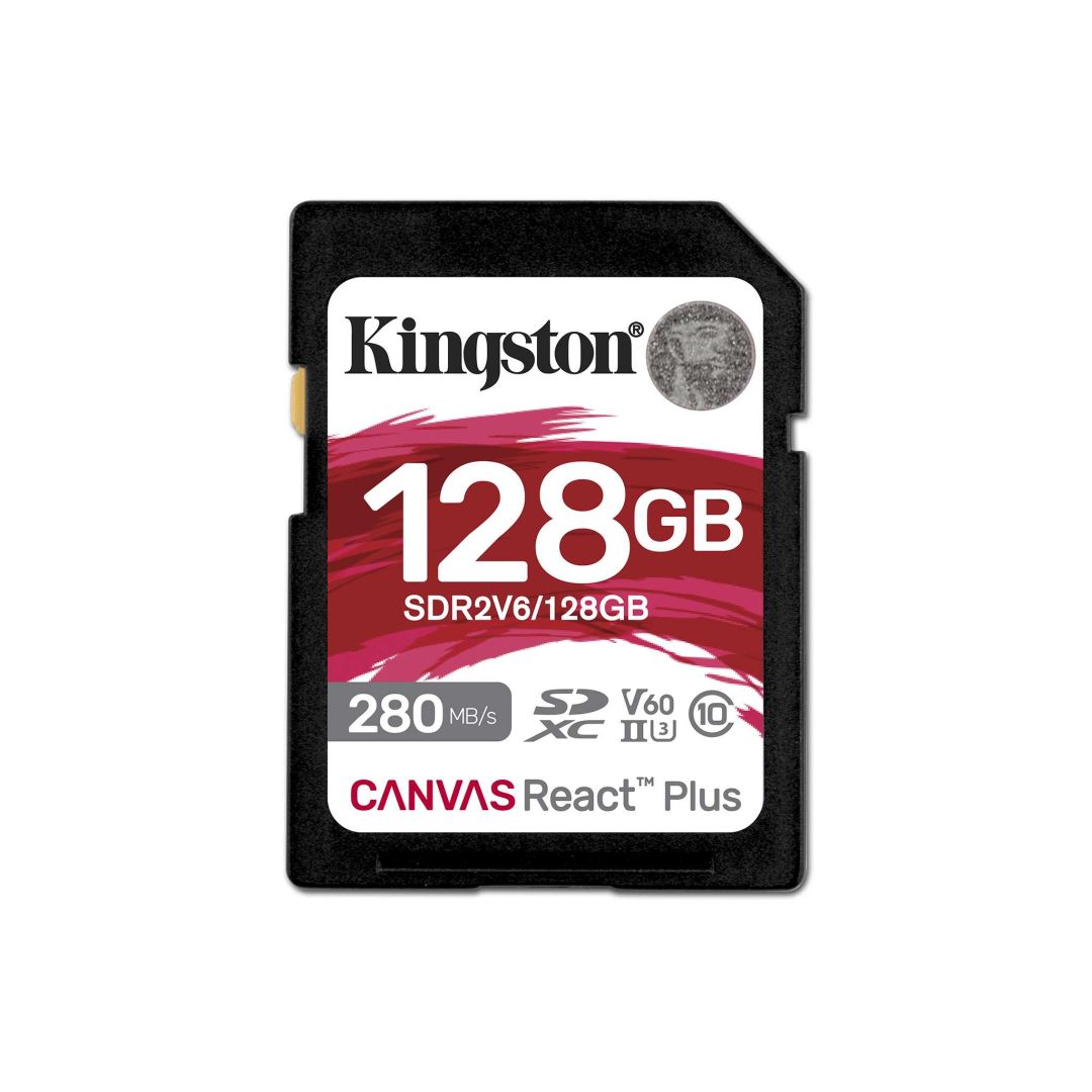 kingston-128gb-sdxc-canvas-react-plus-class-10-uhs-ii-u3-v60_1.jpg KINGSTON Memóriakártya SDXC 128GB Canvas React Plus UHS-II 280R/100W U3 V60 - Image 1
