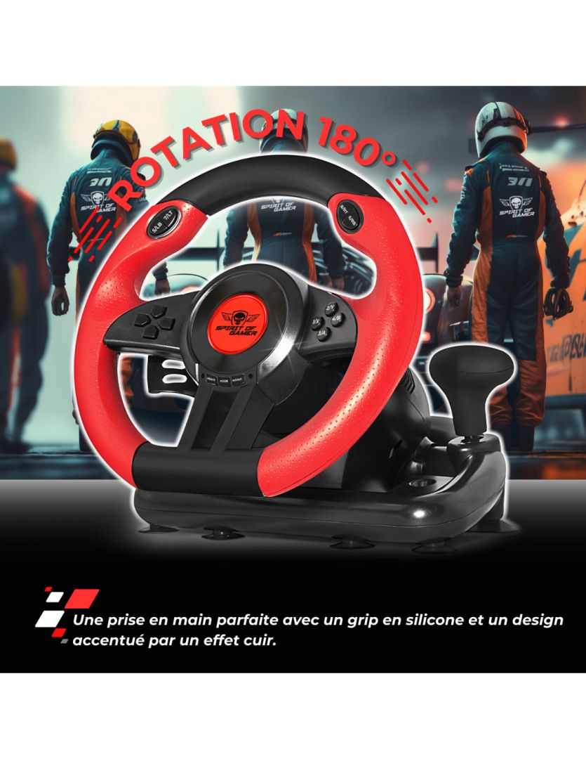 Spirit Of Gamer Wheel Pro 1 USB Kormány Black/Red - Image 4