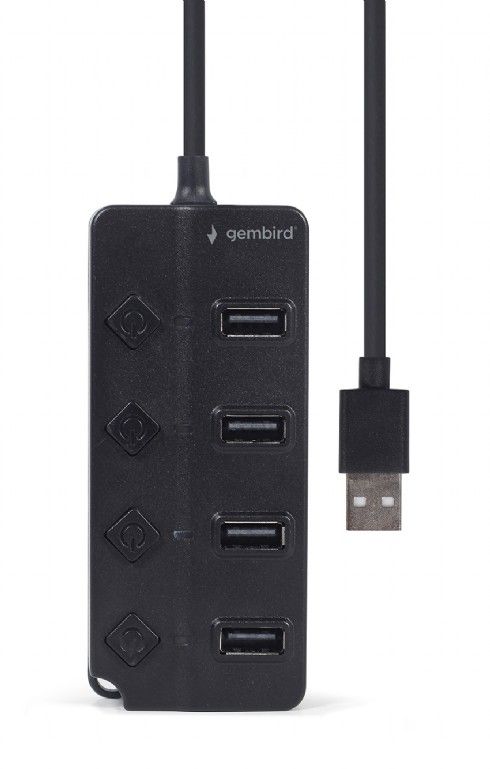 Gembird 4-port USB2.0 HUB with Switches Black - Image 3