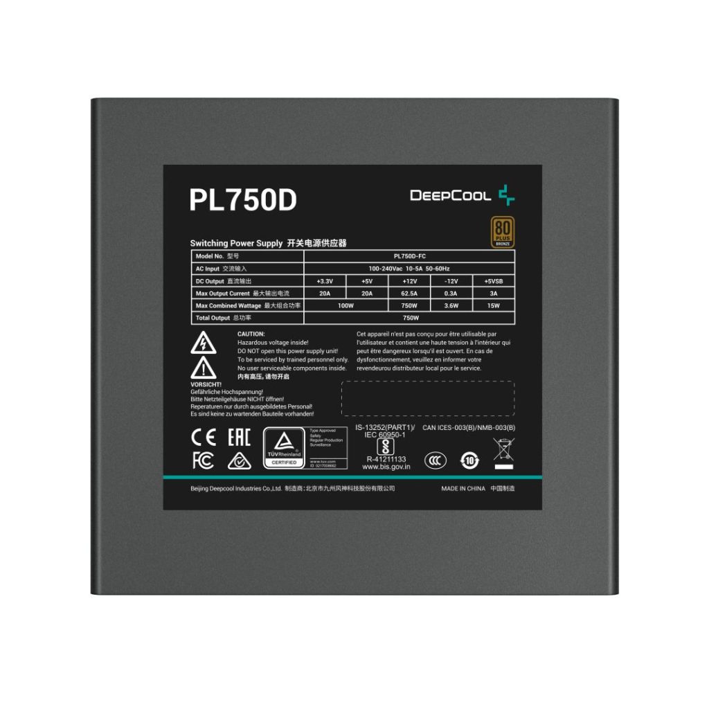 DeepCool 750W 80+ Bronze PL750D - Image 3