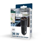 Gembird 2-port USB Car Fast Charger Black - Image 8