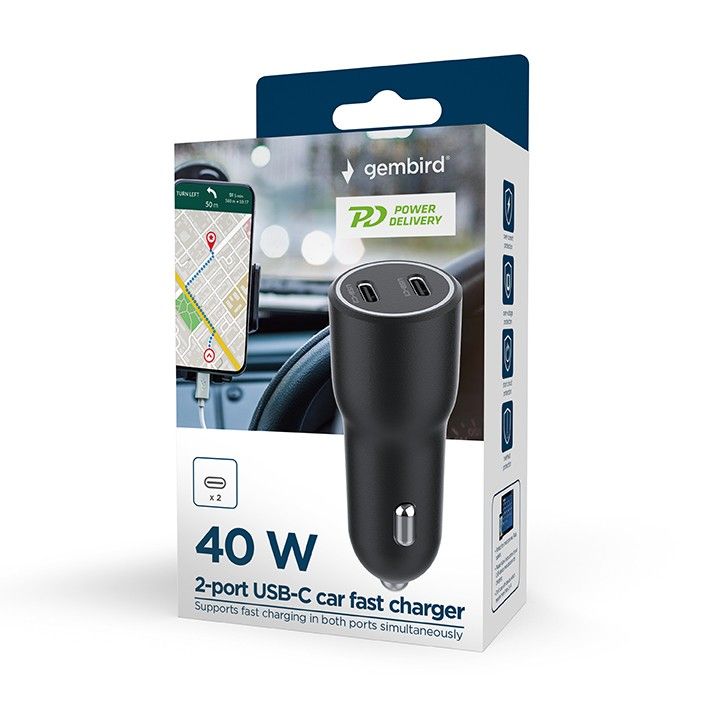 Gembird 2-Port USB Car Charger Black - Image 7
