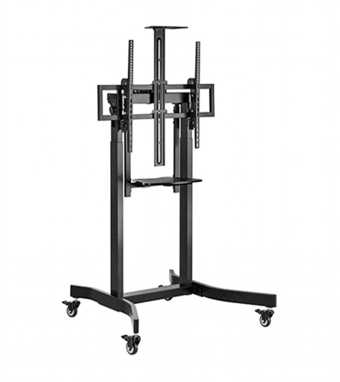 Gembird TVS-100T-01 Motorized height adjustable TV floor stand with caster wheels 55"-100" Black - Image 1