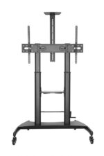 Gembird TVS-100T-02 Height adjustable TV floor stand with caster wheels 60"-100" Black - Image 2