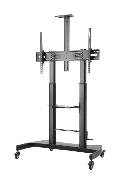 Gembird TVS-100T-02 Height adjustable TV floor stand with caster wheels 60"-100" Black - Image 3
