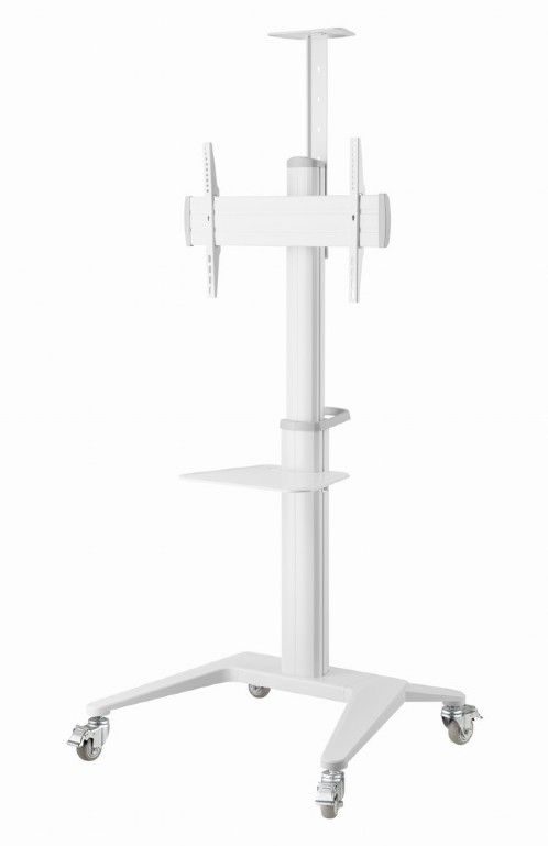 Gembird TVS-70T-02-W Aluminum TV floor stand with caster wheels 37"-70" White - Image 2