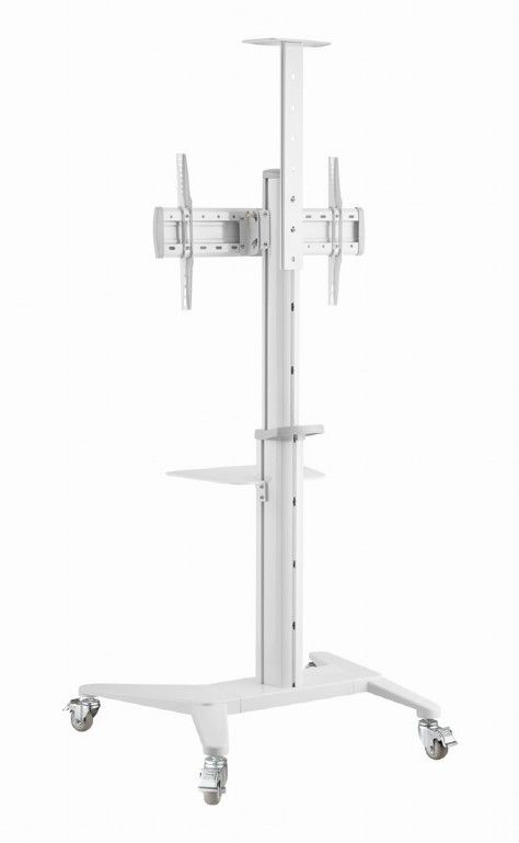 Gembird TVS-70T-02-W Aluminum TV floor stand with caster wheels 37"-70" White - Image 5