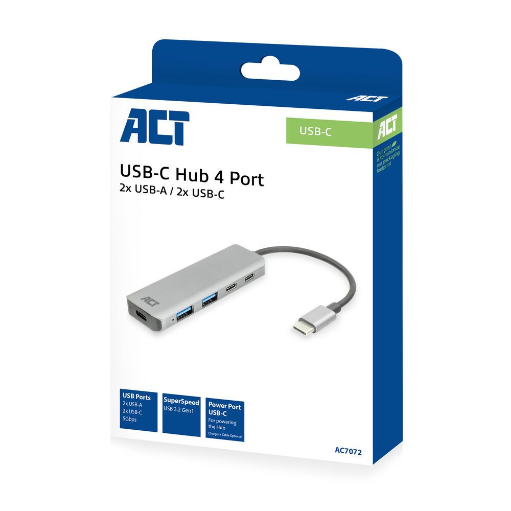 ACT AC7072 4-portos USB3.0 HUB Grey - Image 4