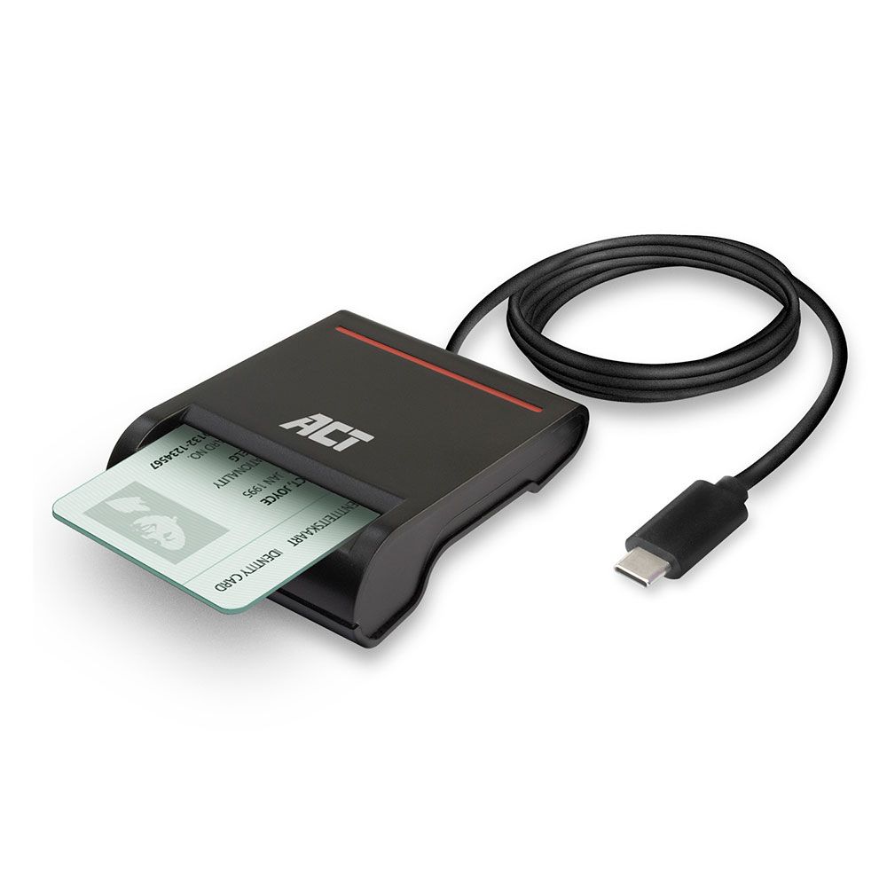 ACT AC6020 External USB-C Smartcard eID Card Reader Black - Image 3