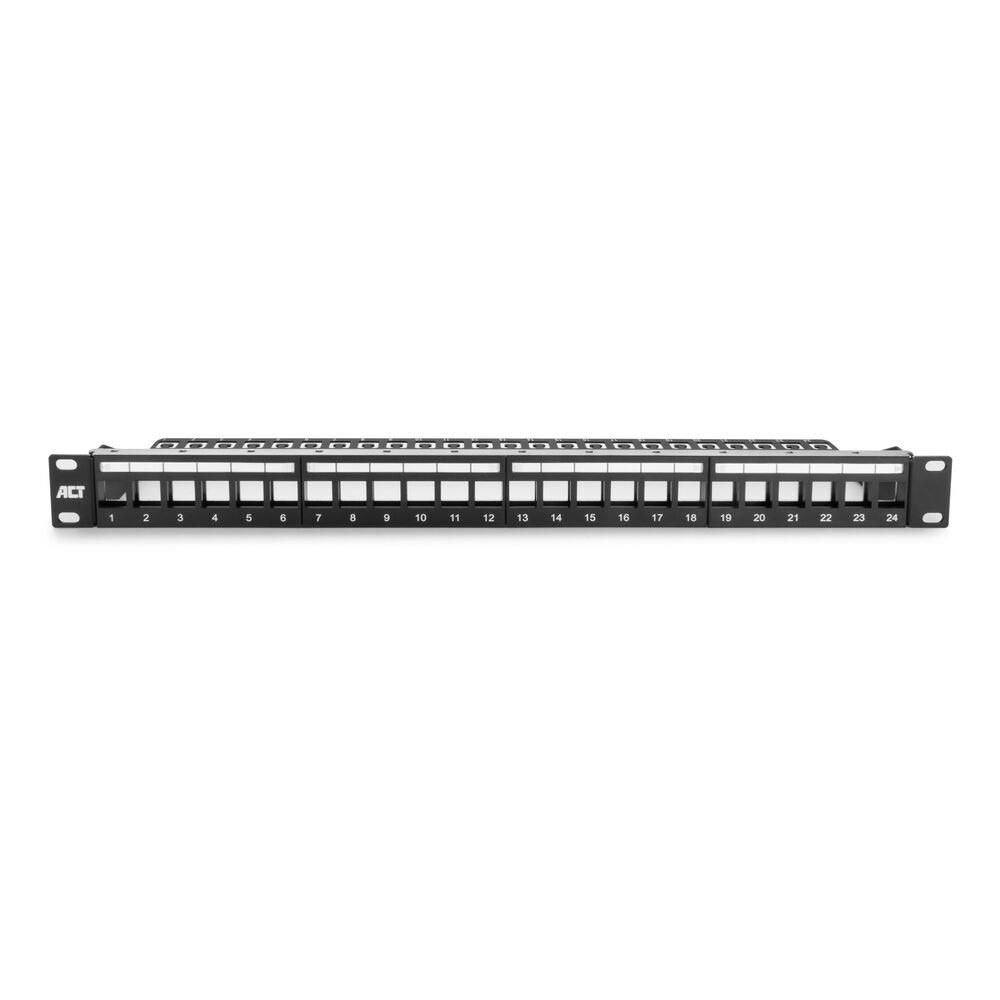 ACT 24-port Patch Panel 1U Black - Image 1