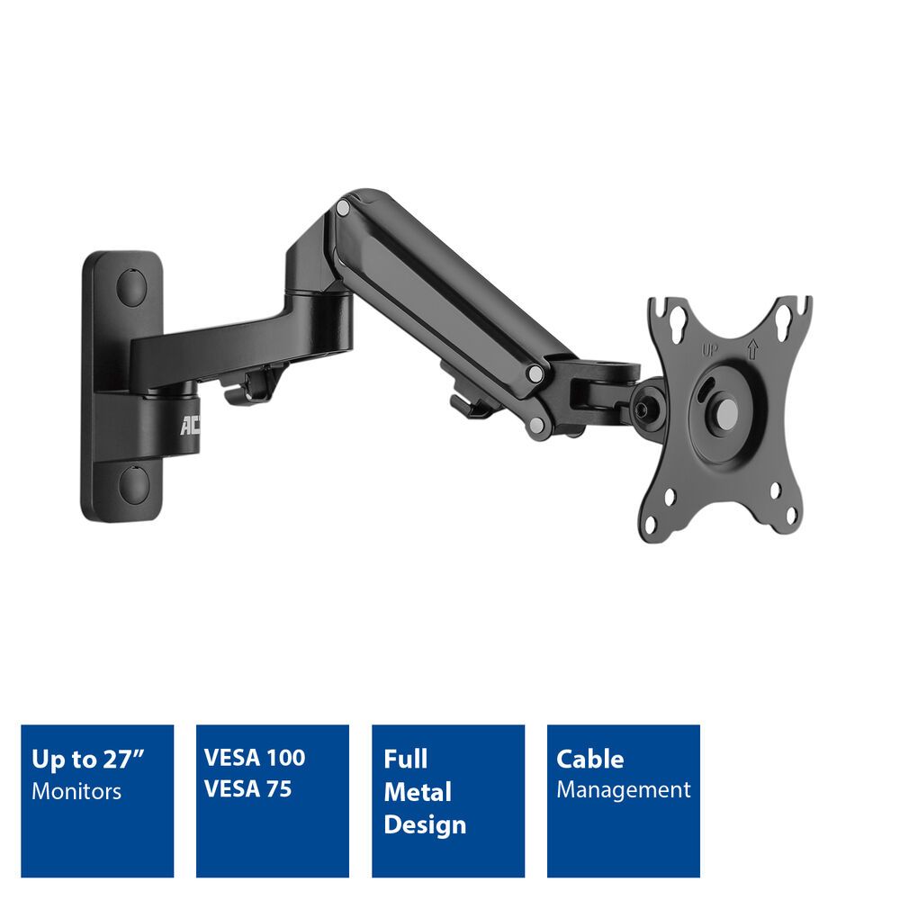 ACT AC8310 Monitor wall mount with gas spring 1 screen Black - Image 2