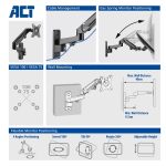 ACT AC8310 Monitor wall mount with gas spring 1 screen Black - Image 4