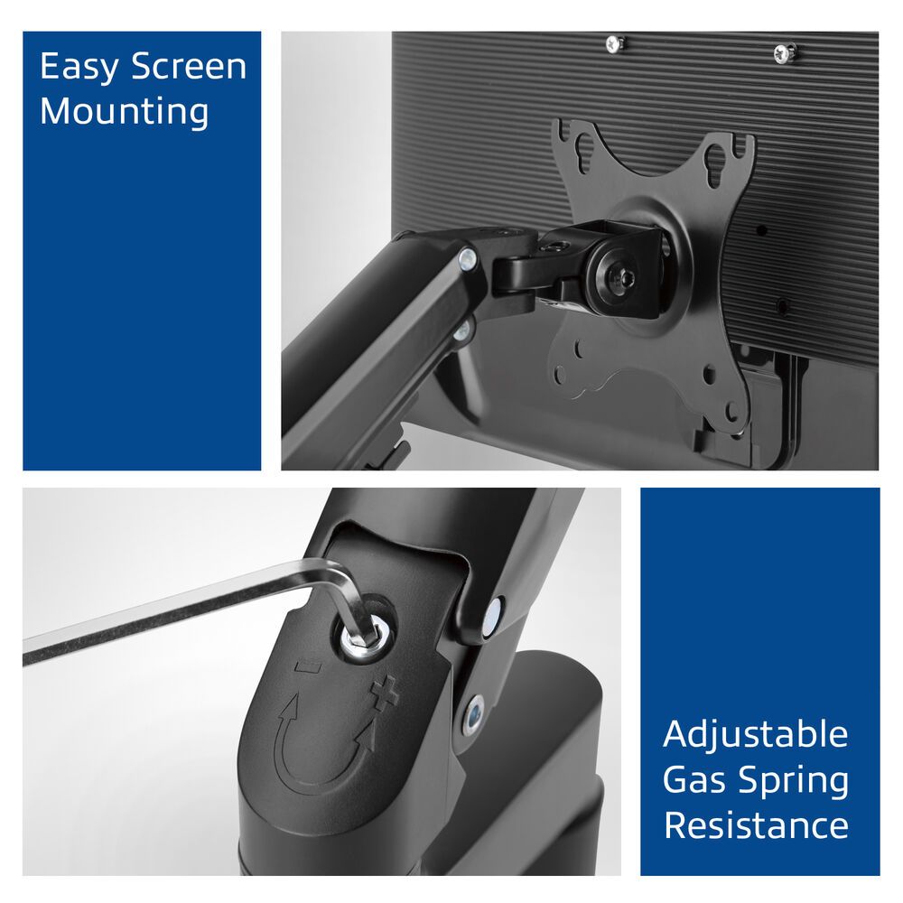 ACT AC8310 Monitor wall mount with gas spring 1 screen Black - Image 7