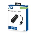 ACT AC6205 4-portos USB 2.0 HUB Black - Image 8