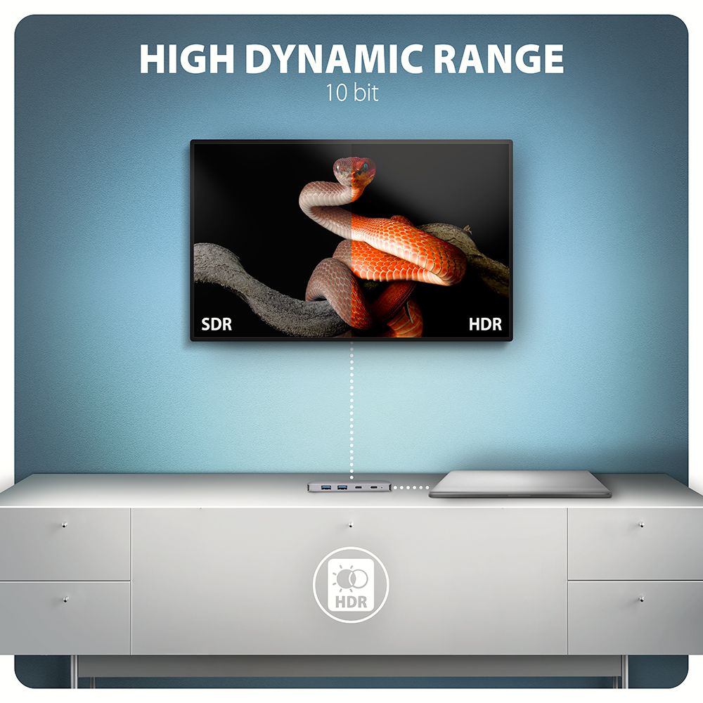 AXAGON HMC-5H60 USB-C 5Gbps 5in1 Hub Silver - Image 6