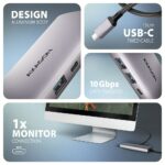 AXAGON HMC-6G2L USB-C 10Gbps 6in1 Hub Silver - Image 3