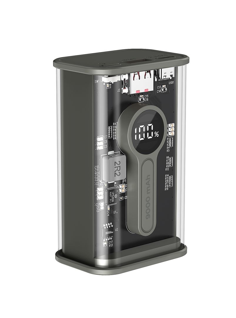 Gembird Transparent QC3.0 Quick Charging 9000mAh Powerbank Black - Image 3
