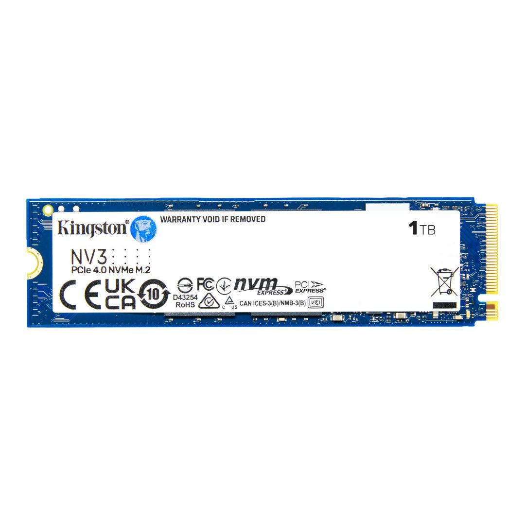 kingston-1tb-m.2-2280-nvme-nv3_1.jpg Kingston 1TB NV3 NVMe PCIe 4.0, M.2 (SNV3S/1000G) SSD - Image 1