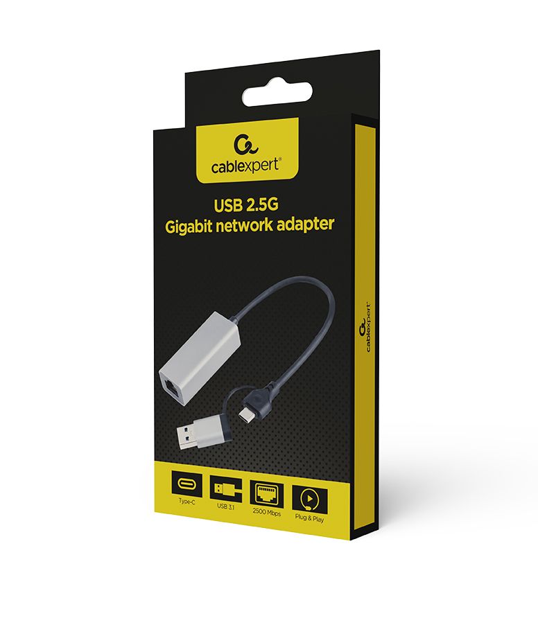 Gembird A-USB3AC-LAN2G-01 USB 2.5G Gigabit network adapter Space Grey - Image 2