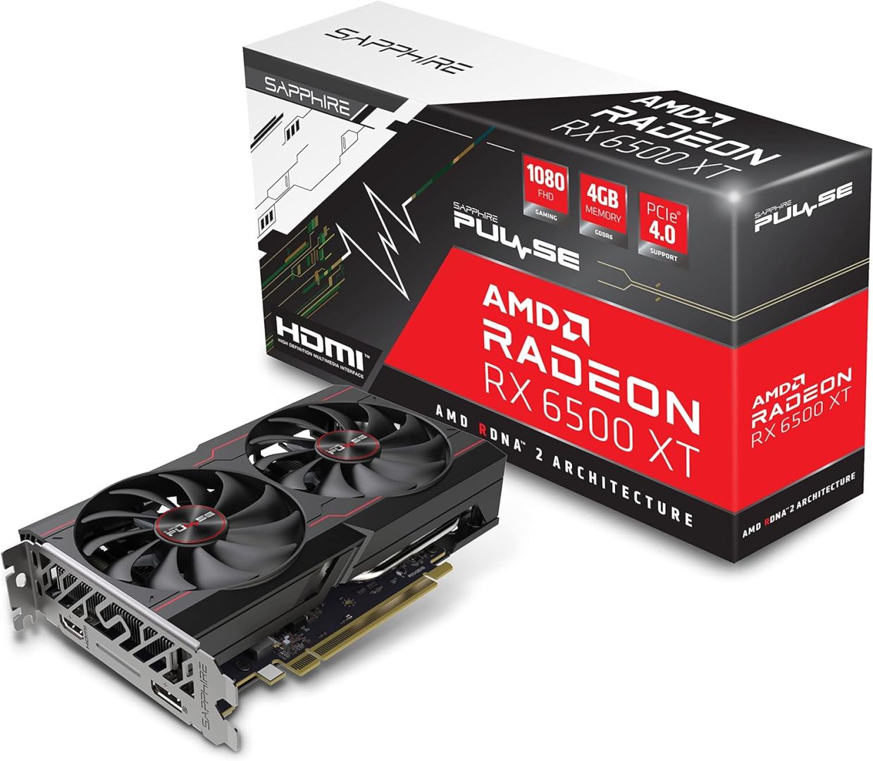 Sapphire Radeon RX6500 XT 4GB DDR6 Pulse Gaming OC - Image 1