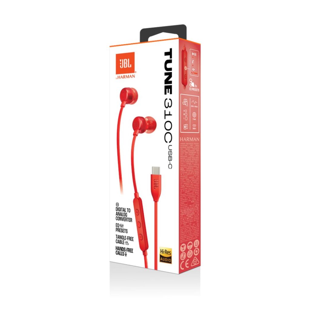 JBL Tune 310C Headset Red - Image 8