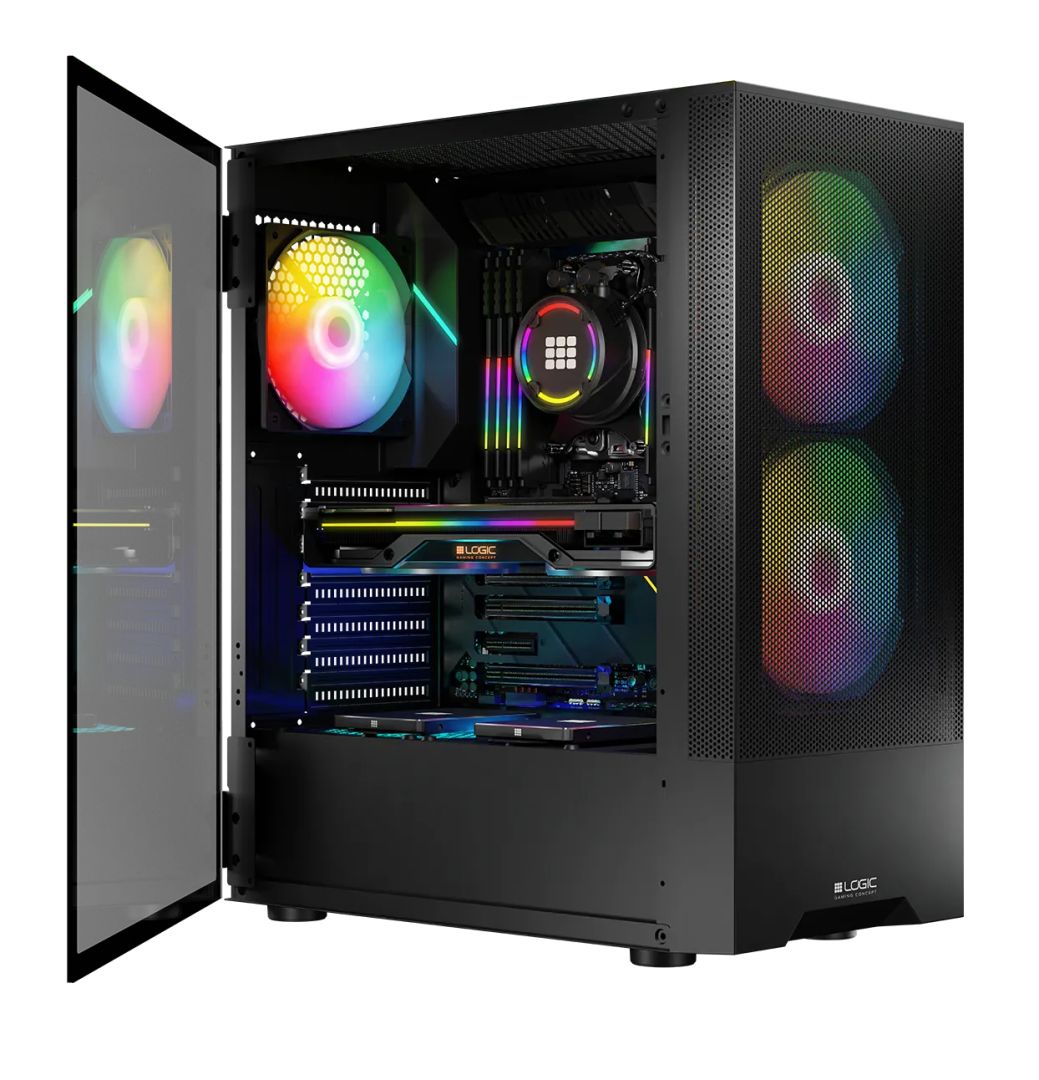 Logic Arya ARGB Tempered Glass Black - Image 1