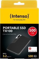 Intenso 500GB USB3.2 Type-C External SSD TX100 Black - Image 3